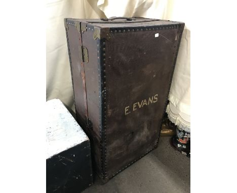 A large vintage travelling trunk