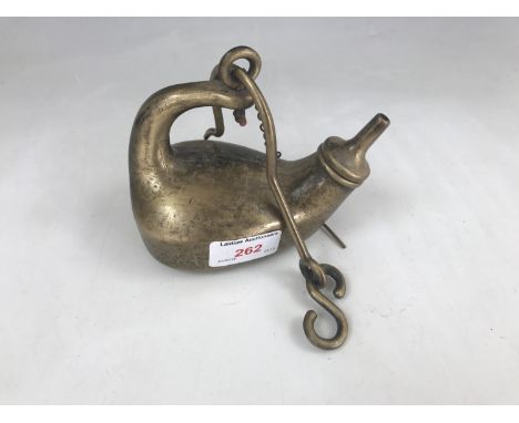 A French brass olive oil lamp