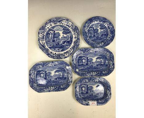 Five Spode Italian ware dishes