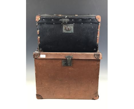 Two vintage travel trunks