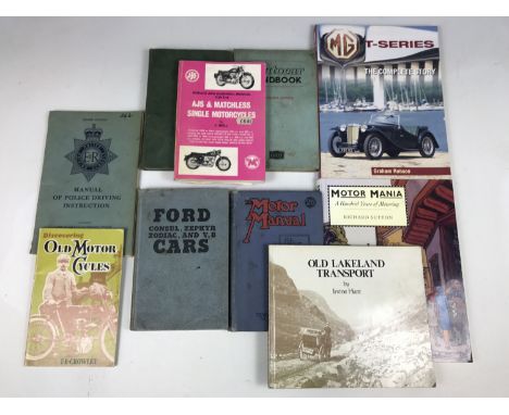 A quantity of vintage automotive manuals and other books on classic cars
