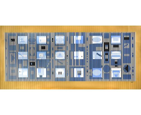 Yaacov Agam (1928-) Untitled in bluesigned 'Agam' (lower right); numbered 6/10silkscreen, unframed62 x 128cm