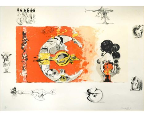 § Graham Sutherland OM (1903-1980) Fossil with Rock and Flamessigned 'Sutherland' (lower right); numbered 13/15lithograph51.5
