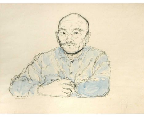 § Paul Hogarth OBE, RA (1917-2001) A group of three unframed drawings, to include a portrait study of a railway worker, signe