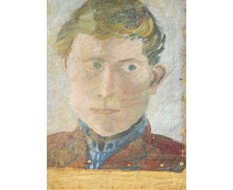 Bryanston School Portrait of Lucian Freud; the reverse with a portrait study of an older maninscribed 'Bryanston School Bland
