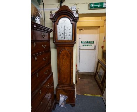 A George III mahogany 8 day longcase clock,&nbsp;the 12in arched silvered dial inscribed 'John Tolputt, Portsmouth Common', 2