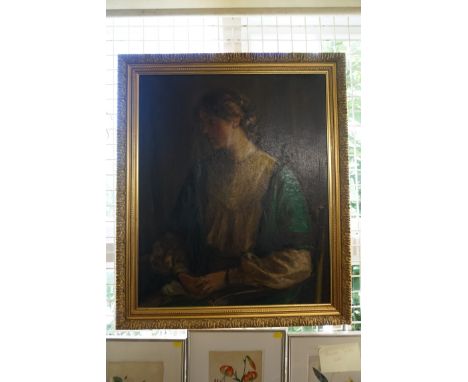 (LC) Alexander Ignatius Roche&nbsp;(Scottish),&nbsp;half length portrait of a seated young lady, signed, oil on canvas, 74 x 