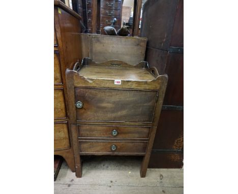A George III mahogany tray top commode, 51cm wide.&nbsp; 