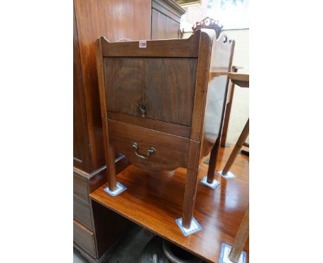 A George III mahogany tray top commode,&nbsp;49cm wide.&nbsp; 