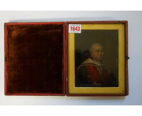 (LC) English School,&nbsp;first half 19th century, bust-length portrait of a gentleman wearing ermine trimmed scarlet robes, 