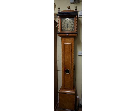 A 30 hour longcase clock, the 10in square brass dial inscribed 'T Deykin, Worcester', with single hand and bell strike, in a 