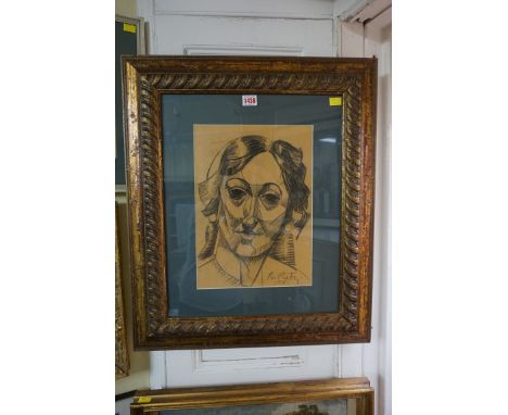 Alfred Reth,&nbsp;head and shoulders portrait of a lady, signed and dated 1926, charcoal, 36 x 26cm.&nbsp; 