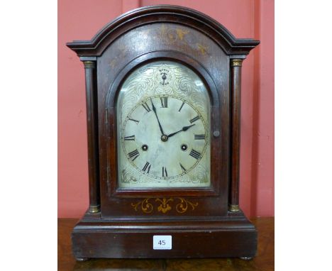 An early 20th Century German inlaid mahogany bracket clock