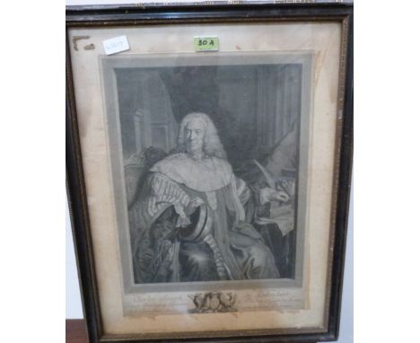 An 18th century engraving after Jean Aved, Portrait of Charles Joseph de Pollinchove. 22' x 17'