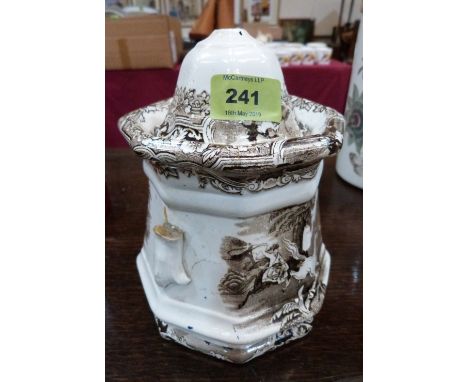 A J. Goodwin Secombe pottery sugar jar and cover. 7½' high. Damaged