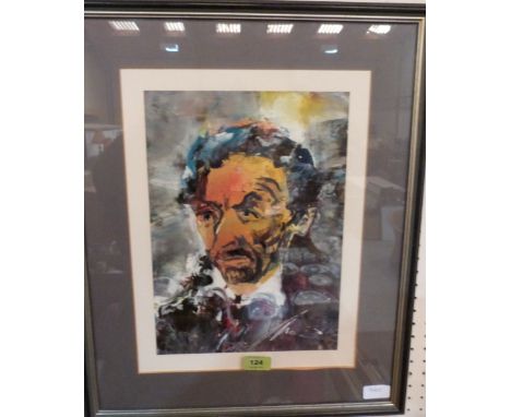 20TH CENTURY SCHOOL Portrait of a gentleman. Indistinctly signed. Mixed media 13½'x 10'