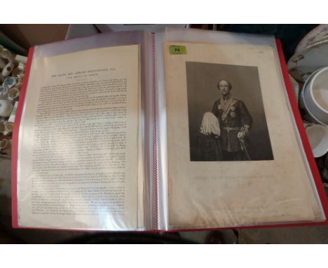 A folder of 31 19th century historical portrait engravings