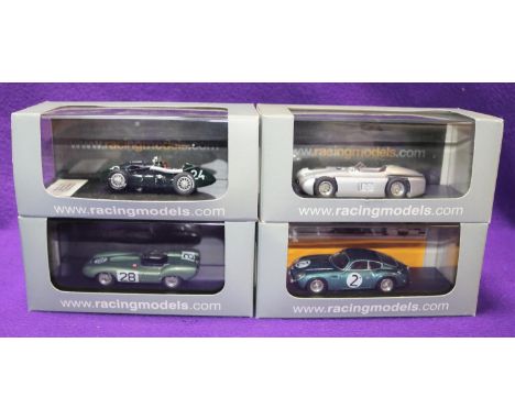 4x RacingModels.com Racing Cars. Connaught Type Italy GP 1953, A. McAlpine, in BRG, RN24. Maserati 250F Streamliner 1955 in s