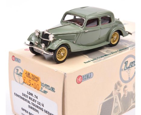 Lansdowne Models LDM.74 1937 Riley 12/4 Continental Touring Sedan. In light green with red interior with, 'GAO 134' number pl