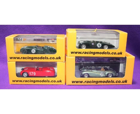 4x RacingModels.com Racing Cars. Aston Martin DB3 LM 1952, RN26, Poore and Griffith, in BRG. Aston Martin DB1 LM 1949 RN29, L
