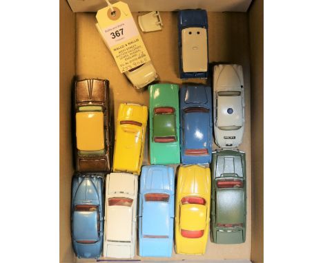 12 repainted Dinky Toys. Holden Special Sedan. VW 1500, 2x Mini Vans, AA and RAC. Ford Capri, Morris 1100, 2x Jaguar 3.4, Vau