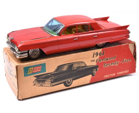 An Impressively Large Japanese SSS Quality Toys Tinplate Friction Powered Car. A 1961 Cadillac Fleetwood Seventy-Five 4 door 