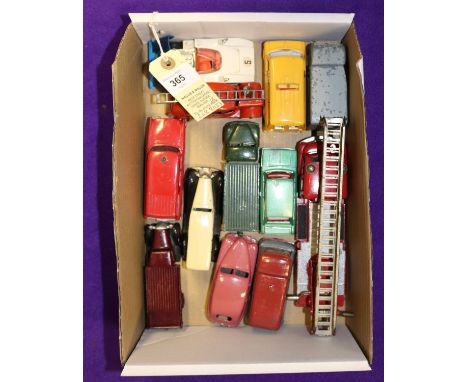 12 Dinky Toys. Bedford Turntable Fire Escape, Bedford Van AA, NCB Electric Van, Streamlined Fire Engine, Nash Rambler Fire Ch