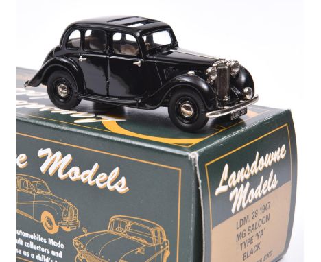 Lansdowne Models LDM.28 1947 M.G. Saloon, Type 'YA'. In black with light brown interior, 'UMG 511' number plates. With black 
