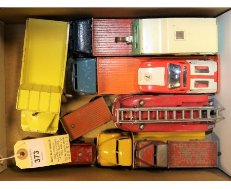 1o Dinky Toys. Leyland Comet, 'Portland Cement'. Euclid Dump Truck, Commer Fire Engine, Fordson flatbed, Caravan, De Tomaso M