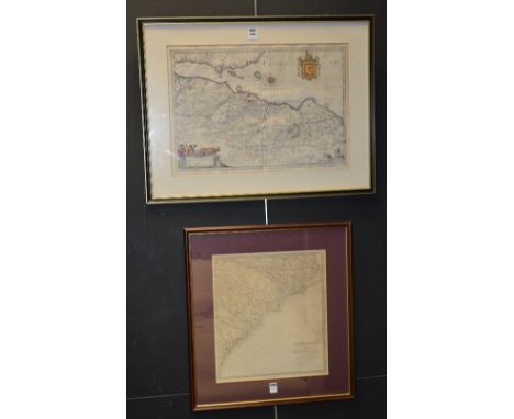 Six vintage maps, to include North/South Carolina, Western Africa, Africa, Fife, Southern Scotland and the Lothians, together