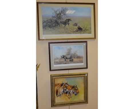 David Shepherd (1931-2017)'The Scavengers'Print, signed in pencil, 50 x 64cm, together with another David Shepherd print 'The