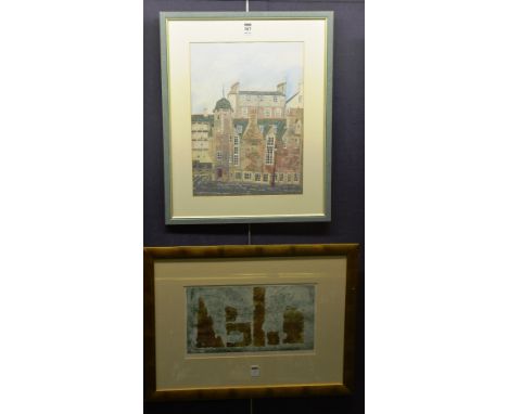 Lynn Hanley (Contemporary)'Lady Stairs House, Edinburgh'Gouache, signed and dated 1994, 43 x 32cm, together with a limited ed