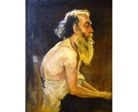 After John Ottis Adams (American 1851-1927)'Portrait of a Bearded Man'Oil on canvas, signed and dated '94, 54 x 39cm