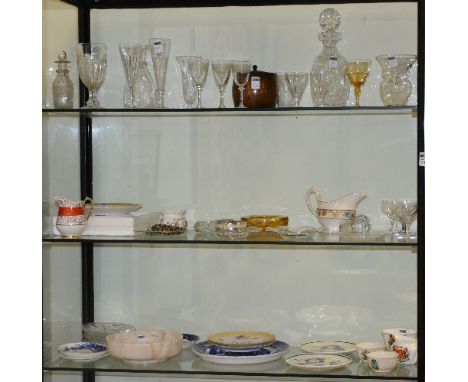A miscellaneous collection of crystal and ceramics, to include Edinburgh Crystal champagne glass decanter, liqueur glasses, v