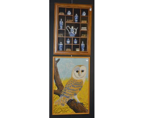 A quantity of owl prints, including a limited edition signed print of a Barn Owl by Dorothea Hyde, together with small miniat