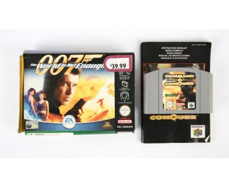 2 Nintendo 64 (N64) action games (PAL) Includes: 007: The World is Not Enough and Command & Conquer Condition Report:  007 is