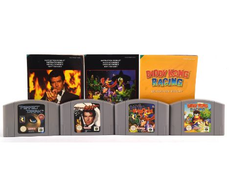 Nintendo 64 (N64) loose cart & manual Rare bundle (PAL) Includes: Banjo-Kazooie, Diddy Kong Racing, Goldeneye and Perfect Dar