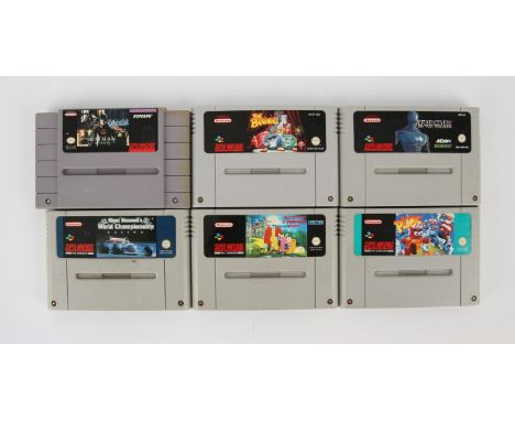 Super NIntendo (SNES) loose cartridges Includes: The Brainies, Batman Returns, Rise of the Robots, Plok, Pugsley's Scavenger 