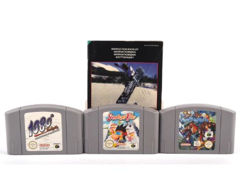 Nintendo 64 (N64) loose cart & manual snowboarding bundle (PAL) Includes: 1080 Snowboarding, Airboarder 64 and Snowboard Kids
