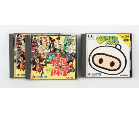 JP PC Engine Hudson Soft 3-game bundle (NTSC-J) Includes: Bomberman and Sengoku Mahjong (x2) Condition Report:  Games are all