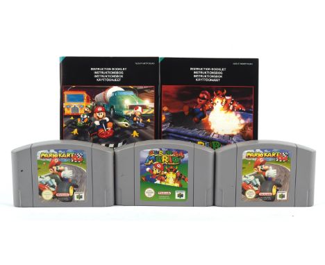 Nintendo 64 (N64) loose cart & manual Super Mario bundle (PAL) Includes: Mario Kart 64 (x2) and Super Mario 64 Condition Repo