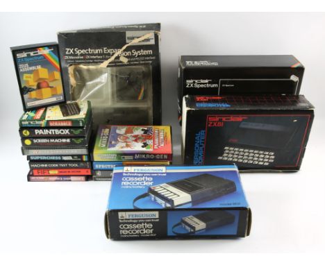 A large assortment of Sinclair ZX Spectrum PCs, accessories and games Hardware includes: ZX Spectrum Personal Computer, ZX81 