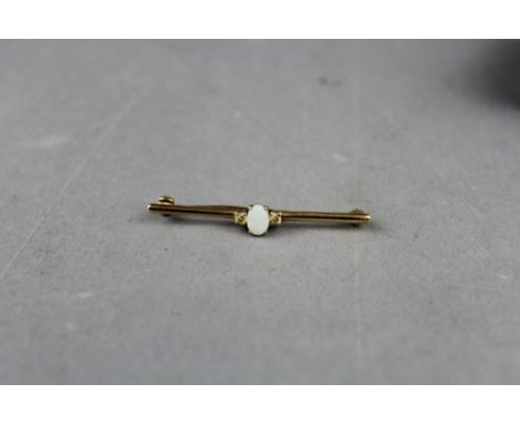 9ct Gold Opal & Diamond Brooch