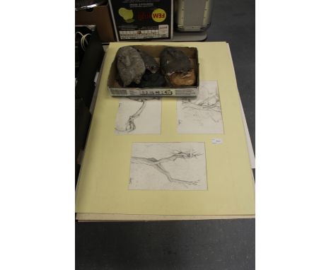 Quantity of drawings by Pete hutton etc 168.