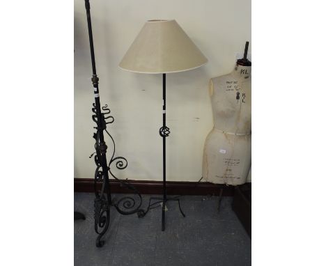 Wraught iron standard lamp