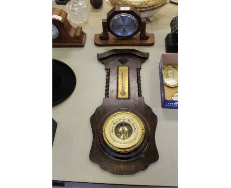 Oak Wall Barometer & Desk Barometer