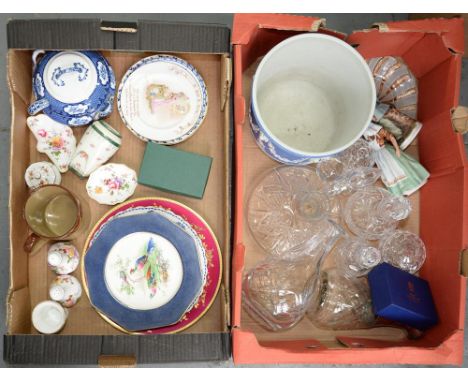 MISCELLANEOUS CERAMICS AND GLASS, INCLUDING ROYAL CROWN DERBY POSIES TABLE AND TRINKET WARE, ROYAL DOULTON NURSERY RHYMES PLA