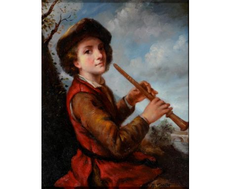 BORIS SWAN - PORTRAIT, SIGNED OIL ON PANEL, 23 X 18CM