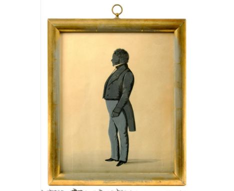 ENGLISH PROFILIST, EARLY 19TH C, FULL LENGTH SILHOUETTE OF A GENTLEMAN CALLED JOSEPH BRADLEY READ (1796-1874) WINE MERCHANT O