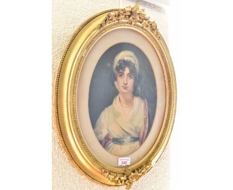 AFTER SIR THOMAS LAWRENCE  Portrait of Sarah Siddons,  colour print, 29cm x 22cm (oval).